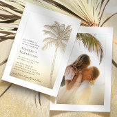 Tropisch Goud Zand Palm Tree Boho Fotobruiloft Kaart