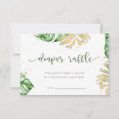 Tropisch goudBaby shower, dunne Kaart Raffle (Voorkant)