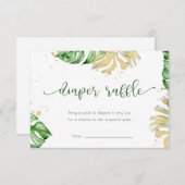 Tropisch goudBaby shower, dunne Kaart Raffle (Voorkant / Achterkant)
