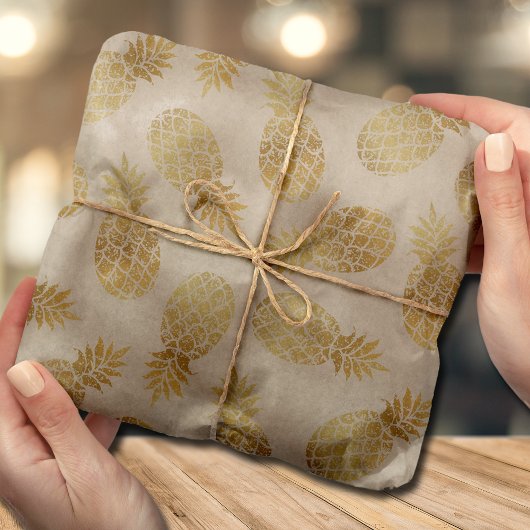 Tropisch gouden anananassen tissuepapier