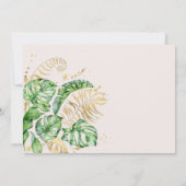 Tropisch Gouden Bladgroen Ampersand Bruiloft Kaart (Achterkant)