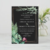 Tropisch gouden geometrisch Lijst Zwarte Wit Wedde Kaart (Staand voorkant)