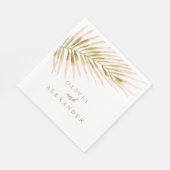 Tropisch gouden palm trouw servetten (Hoek)