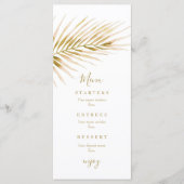 Tropisch gouden palm trouwdag menu (Voorkant)