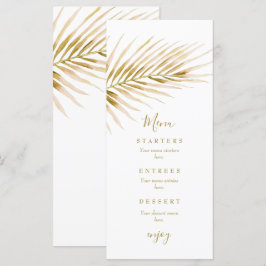 Tropisch gouden palm trouwdag menu