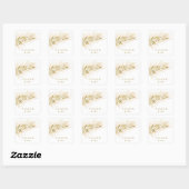 Tropisch gouden palm trouwdag vierkante sticker (Vel)