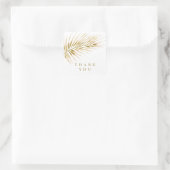 Tropisch gouden palm trouwdag vierkante sticker (Tas)