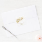 Tropisch gouden palm trouwdag vierkante sticker (Envelop)