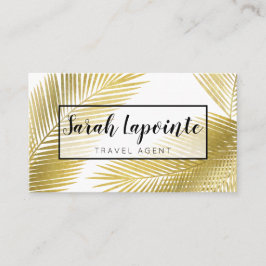 Tropisch gouden palmbladeren elegant ontwerp visitekaartje