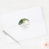 Tropisch gouden palmbladeren Exotisch Dank u Ronde Sticker (Envelop)