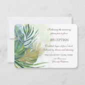 Tropisch Gouden Palmbladeren Zomer Ontvangst Kaart (Voorkant)