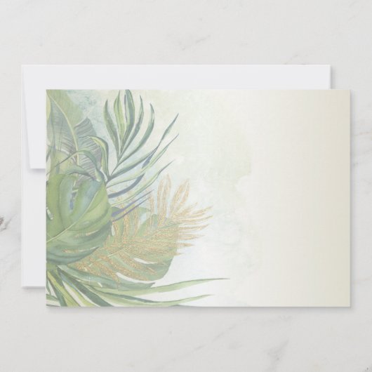 Tropisch Gouden Palmbladeren Zomer  RSVP Kaart (Achterkant)