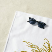 Tropisch Gouden Palmboom Aangepaste Familie Reünie Strandlaken (In situ)