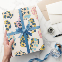 Tropisch gouden pastel luipaard vlekken cadeaupapier