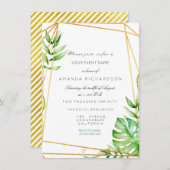 Tropisch Gouden Poligonale Frame Strepen Lijnen Gr Kaart (Voorkant / Achterkant)