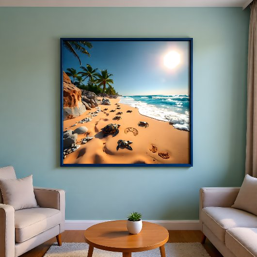 Tropisch Gouden Schelp Strand Chic Foto Afdruk