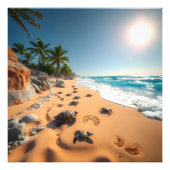 Tropisch Gouden Schelp Strand Chic Foto Afdruk (Voorkant)