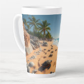 Tropisch Gouden Schelp Strand Chic Latte Mok (Linkerhoek)