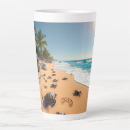 Tropisch Gouden Schelp Strand Chic Latte Mok
