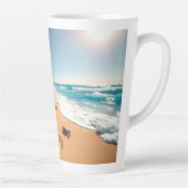 Tropisch Gouden Schelp Strand Chic Latte Mok (Rechts)