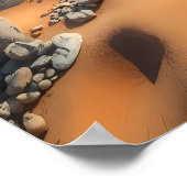 Tropisch Gouden Schelp Strand Chic Poster (Hoek)