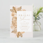 Tropisch Goudgedroogd Pampas Vrijgezellenfeest Kaart (Staand voorkant)