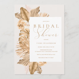 Tropisch Goudgedroogd Pampas Vrijgezellenfeest Kaart