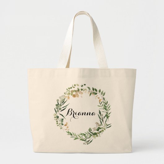 Tropisch goudgroen olievlek Bridesmaid Grote Tote Bag (Voorkant)