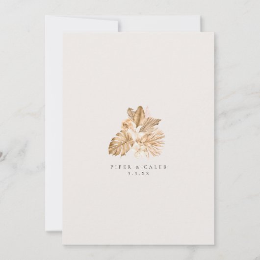 Tropisch goudkleurig grasbruin kaart (Achterkant)