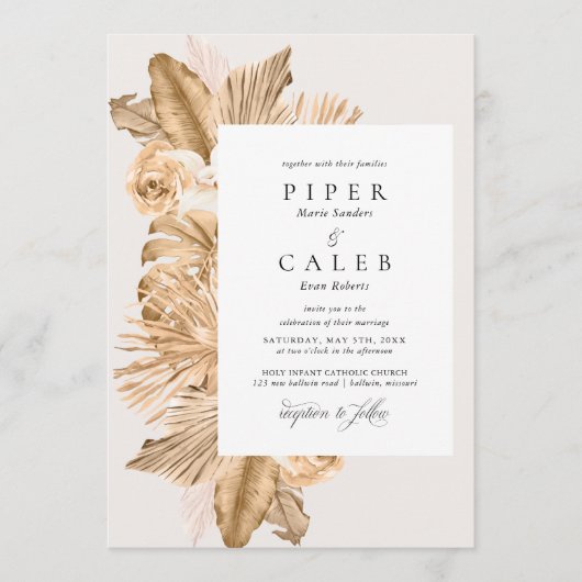 Tropisch goudkleurig grasbruin kaart (Voorkant)