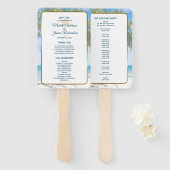 Tropisch goudpalm Beach Photo Weddenschap Handwaaier (Voorkant en achterkant)