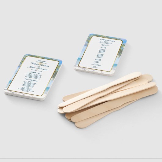 Tropisch goudpalm Beach Photo Weddenschap Handwaaier (Niet-gemonteerd)