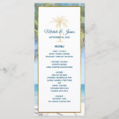 Tropisch goudpalm Beach Photo Weddenschap Menu (Voorkant)