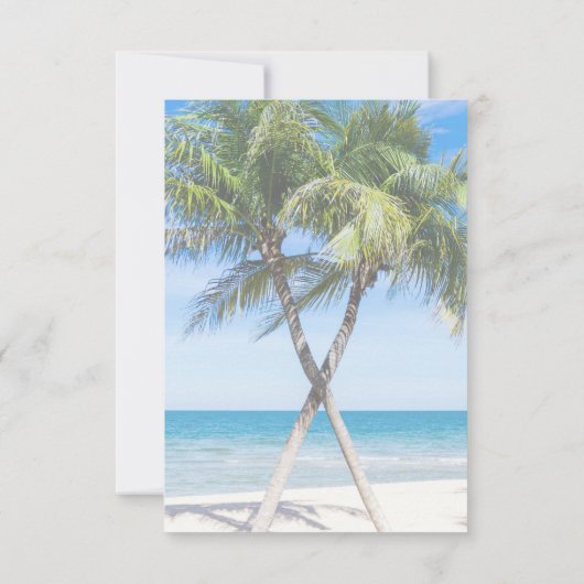 Tropisch goudpalm Beach Photo Weddenschap RSVP Kaartje (Achterkant)