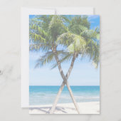 Tropisch goudpalm Beach Photo Weddenschap Save The Date (Achterkant)