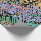 Tropisch goudpalm laat kleurig zwart design over cadeaupapier (Hoek)