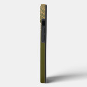 Tropisch goudpalm leder, Jouw naam, olijvengroen Case-Mate iPhone Case (Achterkant / Links)