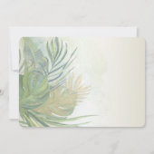 Tropisch goudpalm vertrekt zomerbruiloft I Kaart (Achterkant)