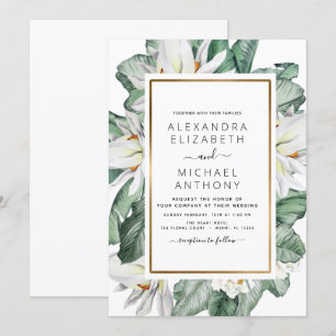 Tropisch grasland Floral Palm Wedding IV Kaart