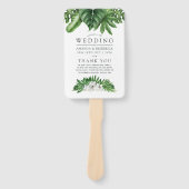 Tropisch Greenery Foliage Wedding Programme Handwaaier (Voorkant)