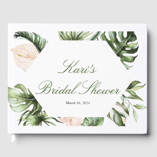 Tropisch Greenery Guest Book Gastenboek (Voorkant)