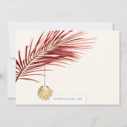 Tropisch Griekenland 3-foto van Bourgogne & Gold B Feestdagenkaart (Achterkant)