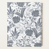 Tropisch grijs bloemengroen planner (Achterkant)