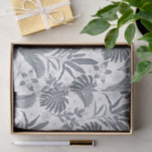 Tropisch grijs bloemengroen tissuepapier (Geschenk)