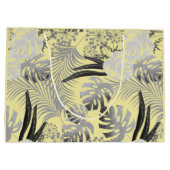 tropisch, grijs en geel groot cadeauzakje (Achterkant)