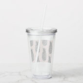 Tropisch grijs en roze anananas naadloos patroon acryl drinkbeker (Achterkant)