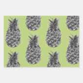 Tropisch grijs en roze anananas naadloos patroon inpakpapier vel (Voorkant 2)