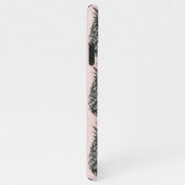 Tropisch grijs en roze anananas naadloos patroon iPhone hoesje (Rechterkant)