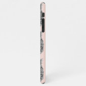 Tropisch grijs en roze anananas naadloos patroon iPhone hoesje (Linkerkant)