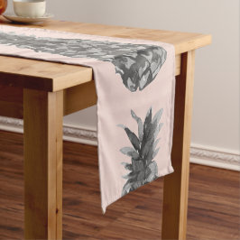 Tropisch grijs en roze anananas naadloos patroon korte tafelloper